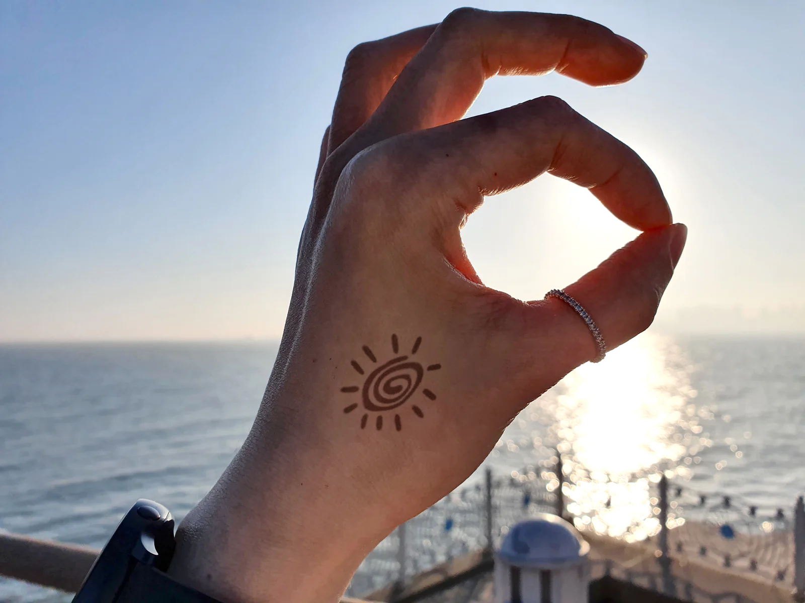 Sun and Moon Couple Temporary Tattoo Ideas